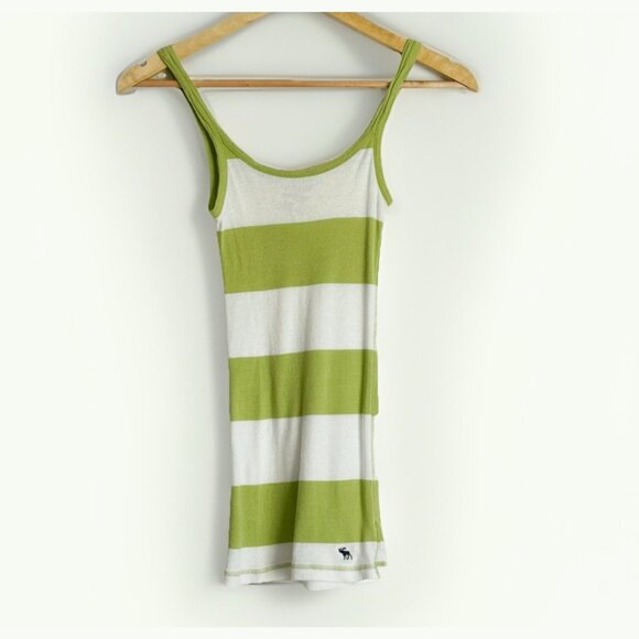 Abercrombie & Fitch Y2K Long Striped Tank Top M 90s 2000s Layering Soft Girl - Picture 1 of 9